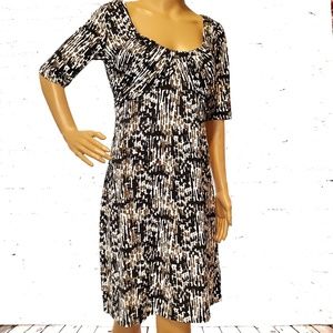 Ann Taylor Graphic Print 3/4 sleeve dress